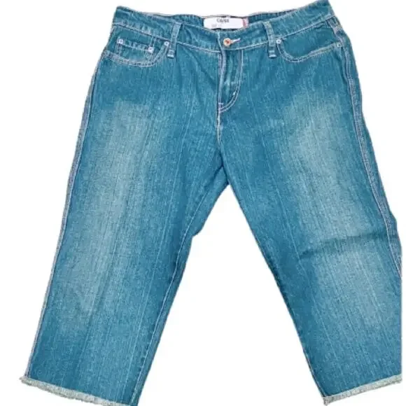 Levis 515 Capri Women's Pants Blue Jeans Stretch Cropped Denim Size 14 - Picture 4 of 11